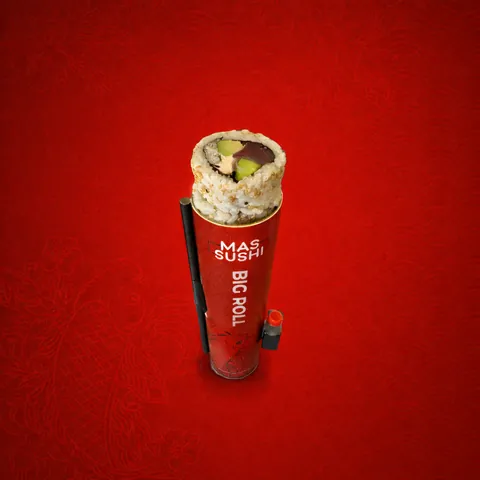 Big Roll California Thon de Mas Sushi : le tube rouge garni